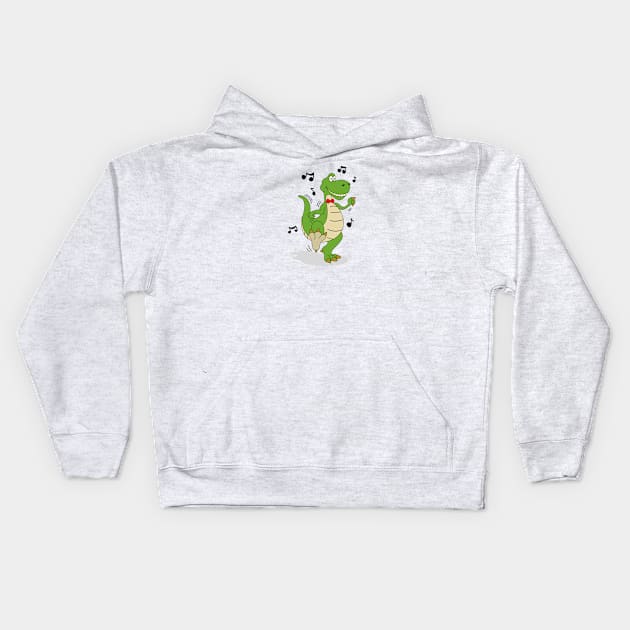 Dancin' Dinosaur Kids Hoodie by The Lemon Stationery & Gift Co